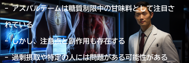 アスパルテームの注意点と副作用の要点まとめ