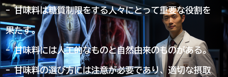 甘味料の役割と種類の要点まとめ