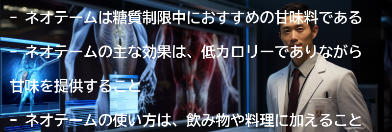 ネオテームの効果とメリットの要点まとめ